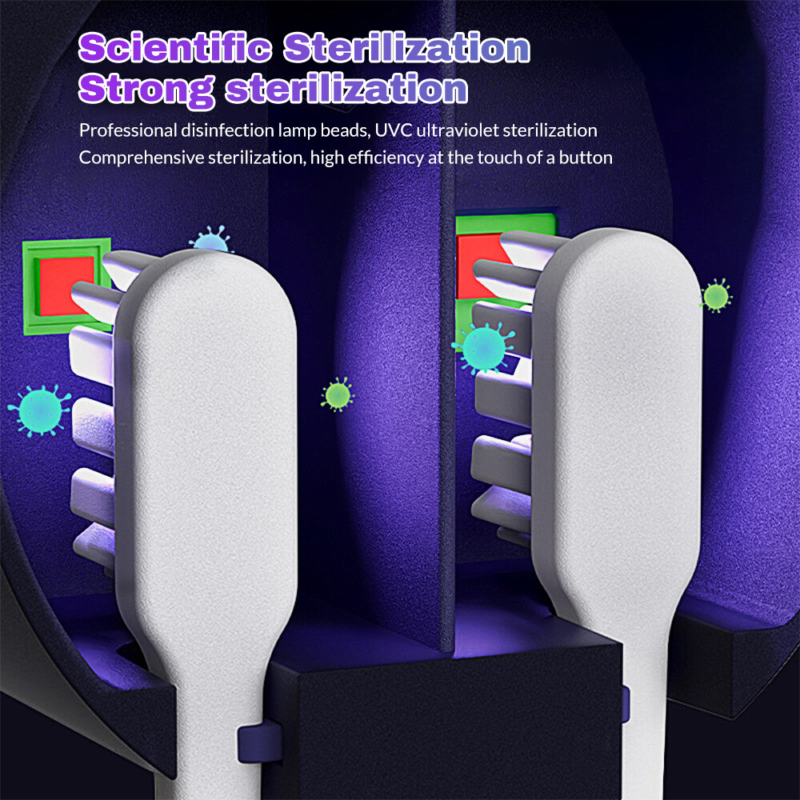 Rechargeable Wall-Mounted Toothbrush Sanitizer & Holder UV Cleaning & Air Drying