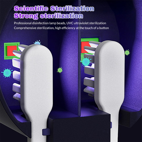 Rechargeable Wall-Mounted Toothbrush Sanitizer & Holder UV Cleaning & Air Drying