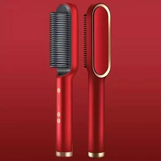 Hair Curler And Straightener Brush