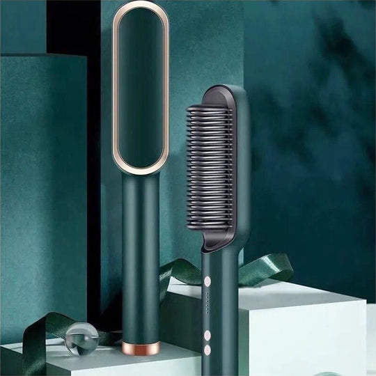 Hair Curler And Straightener Brush