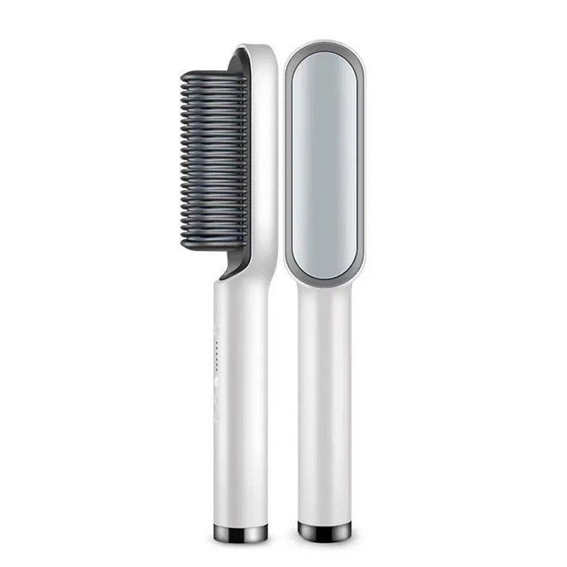 Hair Curler And Straightener Brush